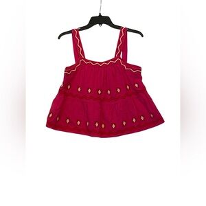 Loft Embroidered Tiered Cami XS‎ Petite